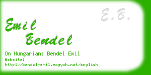 emil bendel business card